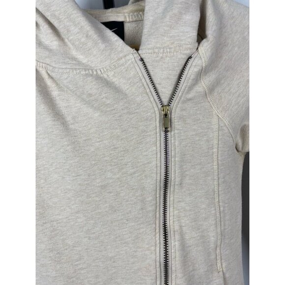 Nike Yoga Oatmeal Hyper Flow Asymmetrical Full Zip Training Hoodie Size XS - Picture 5 of 10